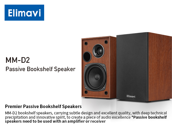 One pair of passive bookshelf speakers