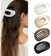 Bphne 4 Pack Flat Hair Clips for Women – Matte Oval French Claw Clips, 3.8 Inch Non Slip Strong H...
