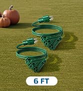 DEWENWILS 6FT Outdoor Extension Cord, Halloween Green Extension Cord 13A/1625W, Weatherproof 16/3...