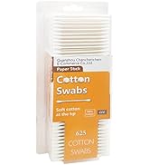 Cotton Swabs with Paper Sticks 625ct, Double Tipped Cotton Buds for Beauty&amp; Persona