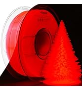 AMOLEN 3D PLA Printer Filament, 1.75mm Glow in The Dark Red PLA Filament for 3D Printing, Best wi...