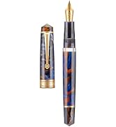 Asvine P20 Piston Fountain Pen Purple Resin, Iridium Medium Nib Gold Trim Business Signature, Smo...