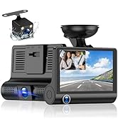 Moclever Dashcams for Cars Front and Rear Inside, 1080p 4 Inches Wide Angle Dashcam, Touch Screen...