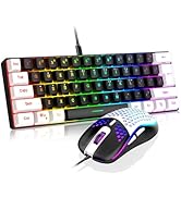 RedThunder 60% Gaming Keyboard and Mouse Combo, Ultra-Compact 61-Key RGB Backlit Mini Keyboard, L...