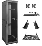 Tecmojo 42U Server Rack Network Cabinet with PDU, Cooling Fans, Rack Rails, Shelf &amp; Casters Locki...