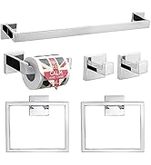 TQKAG 6-Piece Bathroom Towel Bar Sets Polished Chrome 23.6 inch Towel Bar Stainless Steel Towel R...