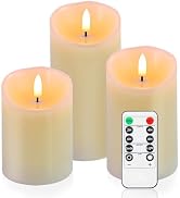 Warmhere Flickering Flameless LED Candles, Realistic Fake Candles Battery Operated with Remote an...