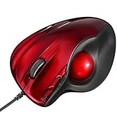 SANWA Wired Ergonomic Trackball Mouse, Programmable Roller Ball Mice, Tilt Scroll, 400/800/1200/1...
