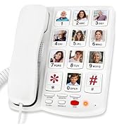 Awishwell Big Button Phone for Seniors, Corded Landline Phones for Seniors with 10 One-Touch Dial...