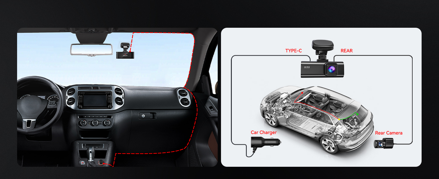 dash cam front and rear wireless