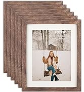 TOFOREVO 8x10 Picture Frames Set of 6 Rustic Wood Grain Photo Frame for Gallery Wall Mounting or ...