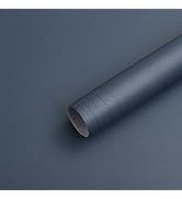 HeloHo 118"X15.7" Solid Blue Wallpaper Matte Textured Peel and Stick Wallpaper Self Adhesive Remo...