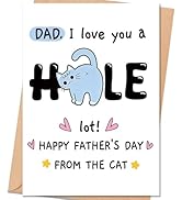 FANCYLUCKY Funny Father's Day Card for Dad from Cat, Cute Cat Dad Fathers Day Gift for Pet Lover