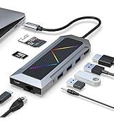GODO RGB USB C Hub Multiport Adapter,9-in-1 Laptop Hub Docking Station with HDMI 4K 60Hz,Gigabit ...