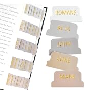 2 Sets 150 Pcs Laminated Bible Tabs, Gold Foil Embossed Lettering Chapter Bible Tabs for Women Me...