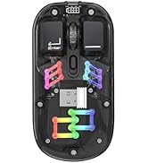 ATTOE Wireless Bluetooth Mouse, Transparent BT + 2.4G Dual-Mode Mechanical Mouse with Magnetic To...