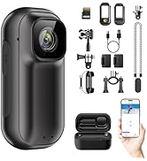 ONKELYIM 128GB Mini Body Camera with Audio &amp; Video Recording-2K WiFi Action Camera with Charging ...