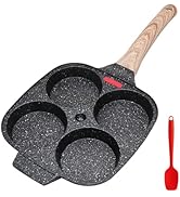 Bobikuke Egg Frying Pan, Fried Egg Pan Nonstick 4 Cups Pancake Pan Aluminium Alloy Cooker for Bre...