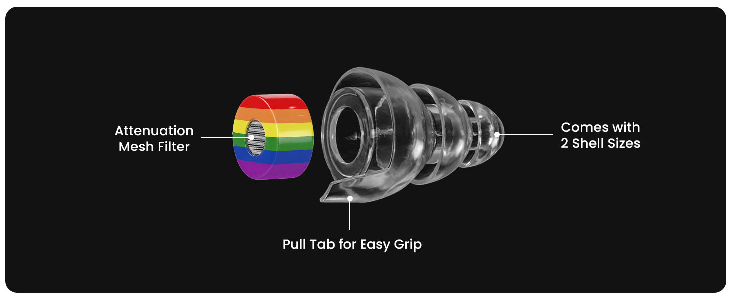 Eargasm High Fidelity Earplugs in Rainbow
