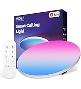 MOES Smart LED Ceiling Light, 2500LM WiFi Flush Mount, Color Changing Ambient Light Fixture, 3000...