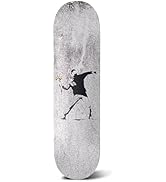 Skateboard Canvas Wall Art – Banksy Flower Thrower Art | 7 Ply Maple Wood Skateboard Deck | Graff...
