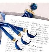 Velvet Ribbon Bible Bookmark, 14 Inches Vintage Magical Sun and Moon Theme Metal Charm Pendant, R...