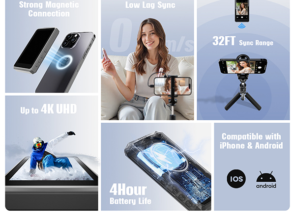 Magnetic Phone Vlog Selfie Monitor Screen