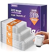 Nicetree 18-Pack Vacuum Seal Bags with Rechargeable Wireless Pump | 3 Sizes (20/24/28 Inch) Trave...