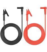 ALLmeter 1 Pair Banana Plug to Alligator Clip Test Lead Cable,100cm/3.28ft,15A Rated Current,1000...