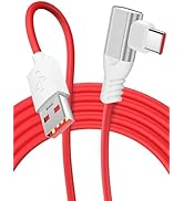 80W Max Fast Charging USB A to USB C Cable for OnePlus 13 12 11 10, 6ft Right Angle 90 Degree USB...