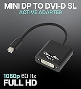 VisionTek Mini DisplayPort to DVI-D Single Link Active Adapter, 7 Inches, Male to Female, for Mac...