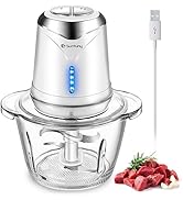 Cordless Food Processor Electric Chopper, Small Food Chopper 6000mAh with 5cup/1.2L Glass Bowl fo...