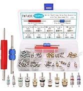 TWTADE 102PCS Air Conditioner Valve Core Accessories with Remover Tool Assortment Kit R12 R134a R...