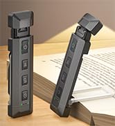 Glocusent Extendable Book Light for Reading at Night, 5 Enhanced Brightness &amp; 3 Colors with Sleep...