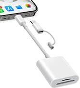 SD Card Reader for iPhone iPad, Dual Connector (Lightning&USB-C) Micro SD Memory Card Reader, 2 i...