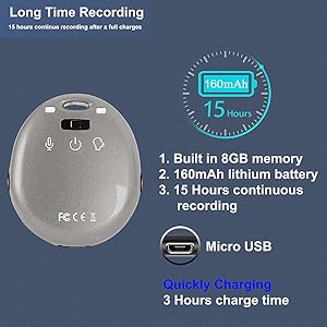 15 hours long recording time voice recorder