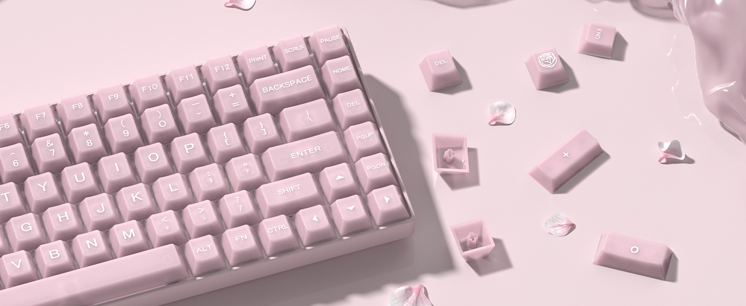 Keyboard Keycaps Jelly, Clear Cute Keycaps, Transparent Pink Custom Key Cap