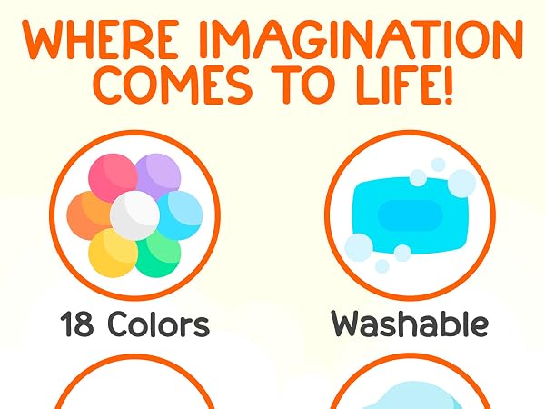 TinyGeeks Toddler Crayons Set of 18