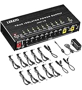 LEKATO Guitar Pedal Power Supply, True Isolated Pedal Power Supply with 10 Ports, USB Port, Short...