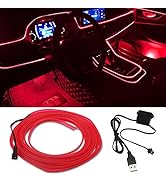 El Wire Lights for Car, El Wire Red Car Interior Neon Lights 16FT/5M Car Led Strip Light Interior...