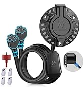 MICTUNING 15A 250V AC Port Plug, 5-in-1 T-Blade Adapter &amp; 20'' Dual Extension Cord, 12 AWG RV Pow...