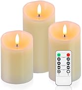 Warmhere Flickering Flameless LED Candles, Realistic Fake Candles Battery Operated with Remote an...