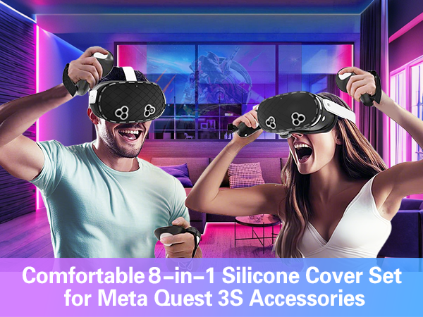 8-in-1 Silicone Cover Set for Meta Quest 3s Accessories