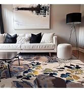 Rugshop Modern Bright Flowers Non-Slip (Non-Skid) Area Rug 5 X 7 (5' 3
