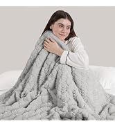ESTINGO Electric Throw Heated Blanket, Luxury Faux Fux Throw Heated Blanket, 3D Braided Thick Rab...