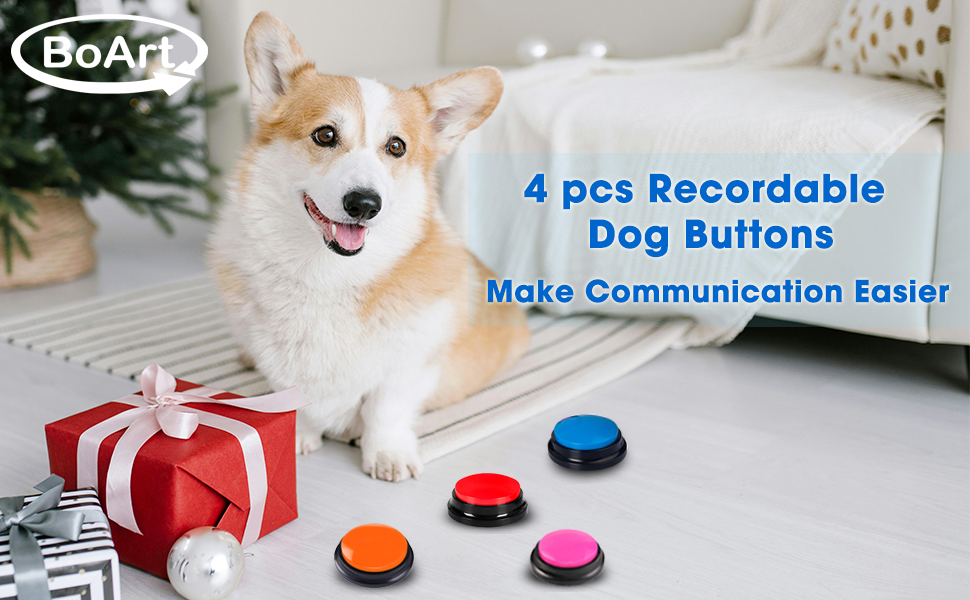 4pcs recordable dog buttons