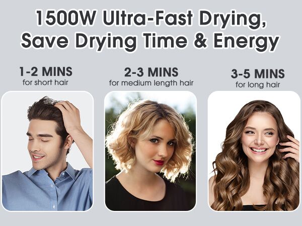 Hair Dryer, 110000 RPM High-Speed Brushless Motor Fast Drying Blow Dryer, 2 Speeds &amp; 3 Temps
