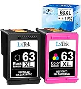 LxTek Remanufactured Ink Cartridge Replacement for HP 63 63XL Compatible with HP Officejet 5255 5...