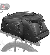 WOTOW Bike Rack Bag Waterproof - 9.5L Large Capacity Bike Trunk Bag, Reflective Bicycle Saddle Pa...