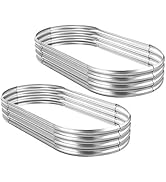 Land Guard 2Pcs Galvanized Steel Raised Garden Bed,10×5×1 ft Large Metal Raised Planter Beds, Alu...